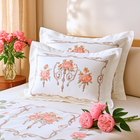 Roza %100 Pamuk Saten 2’li 50x70 cm Volanlı Yastık Kılıfı