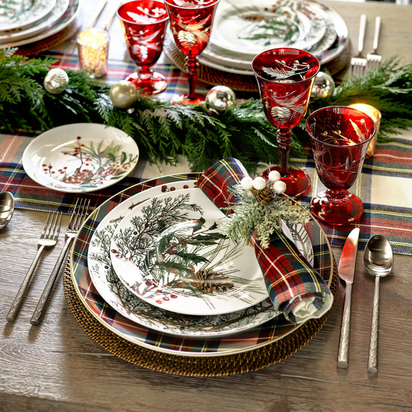 Tartan Leke Tutmaz Peçete Beyaz (2'li Set)