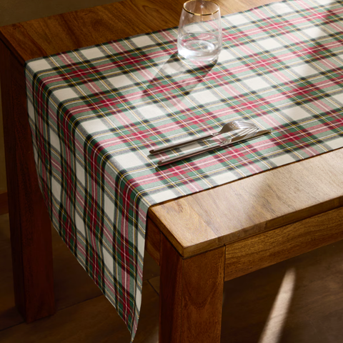 Tartan Leke Tutmaz Runner 50x150 cm Beyaz