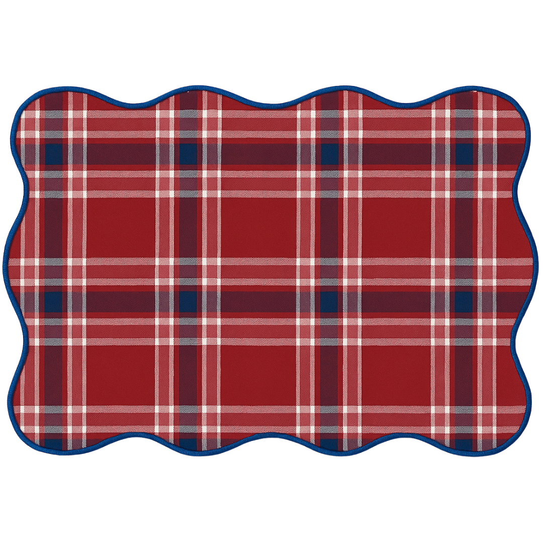 Country Kıvrımlı Amerikan Servisi 30x50 cm Kırmızı (2'li Set)