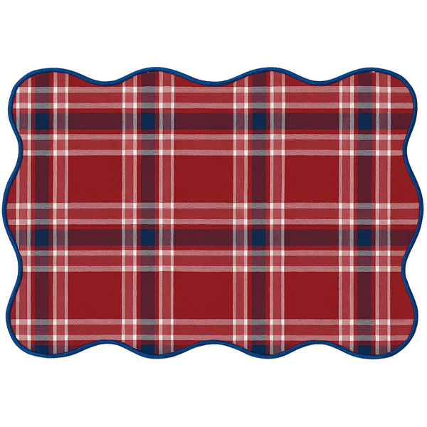 Country Kıvrımlı Amerikan Servisi 30x50 cm Kırmızı (2'li Set)