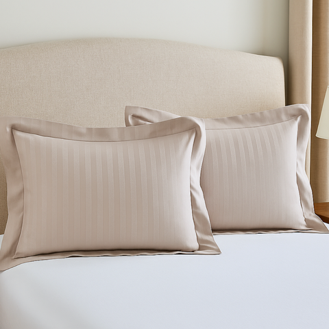 Serenity %100 Pamuk Saten 2’li 50x70 cm Volanlı Yastık Kılıfı Pudra