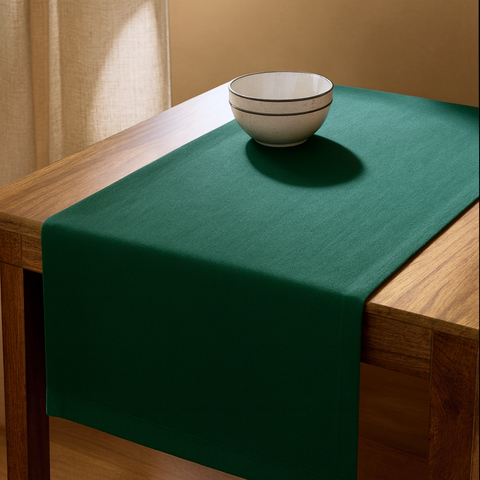 Genoa Dokuma Keten Leke Tutmaz Runner 50x150 cm Çam Yeşili