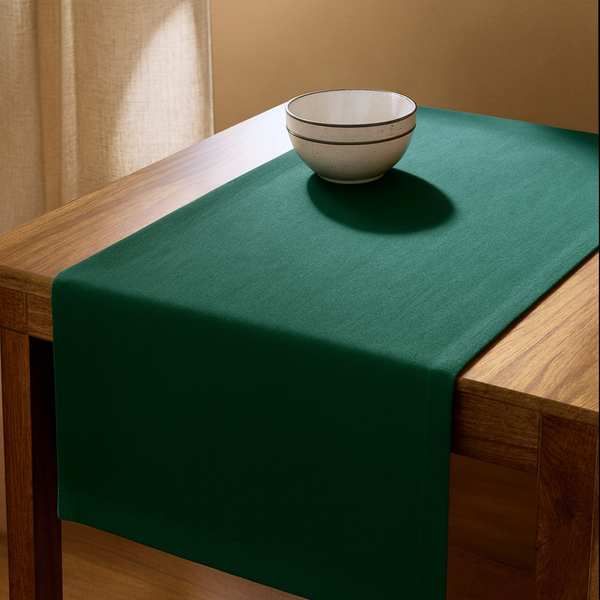 Genoa Dokuma Keten Leke Tutmaz Runner 50x150 cm Çam Yeşili