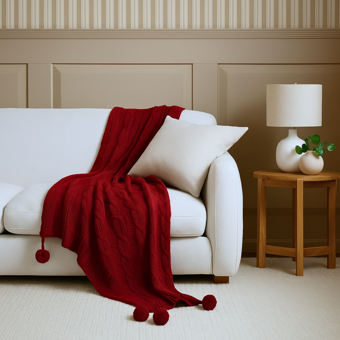 Nova Triko Throw Örtü 130x150 cm Bordo