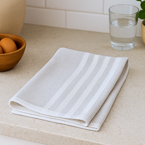 Grey Yüksek Su Emici Pamuk Mutfak Havlusu