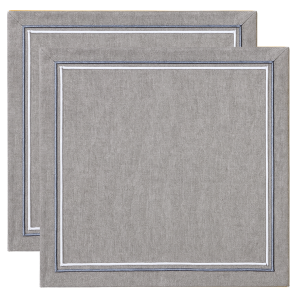 2 Sıra Piko Nakış Detaylı Keten Leke Tutmaz Peçete Taş (2'li Set)