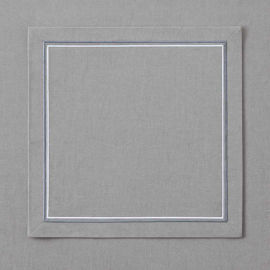 2 Sıra Piko Nakış Detaylı Keten Leke Tutmaz Peçete Taş (2'li Set)