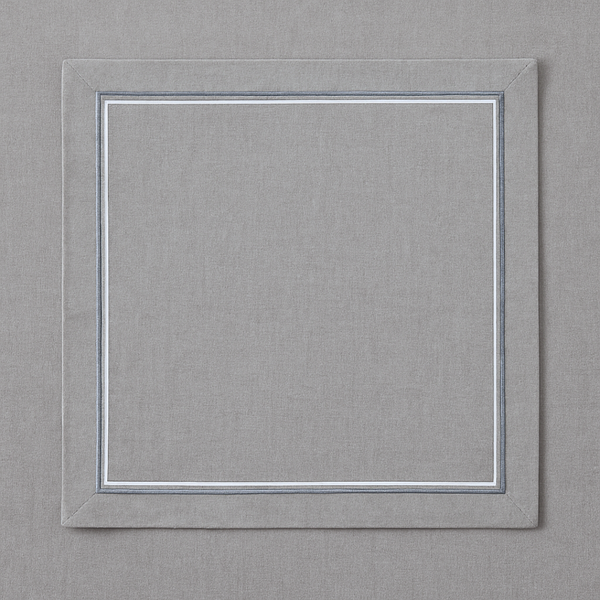 2 Sıra Piko Nakış Detaylı Keten Leke Tutmaz Peçete Taş (2'li Set)