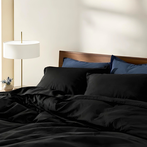 Clara Premium Saten Çift Kişilik Nevresim Takımı 200x220 cm Siyah