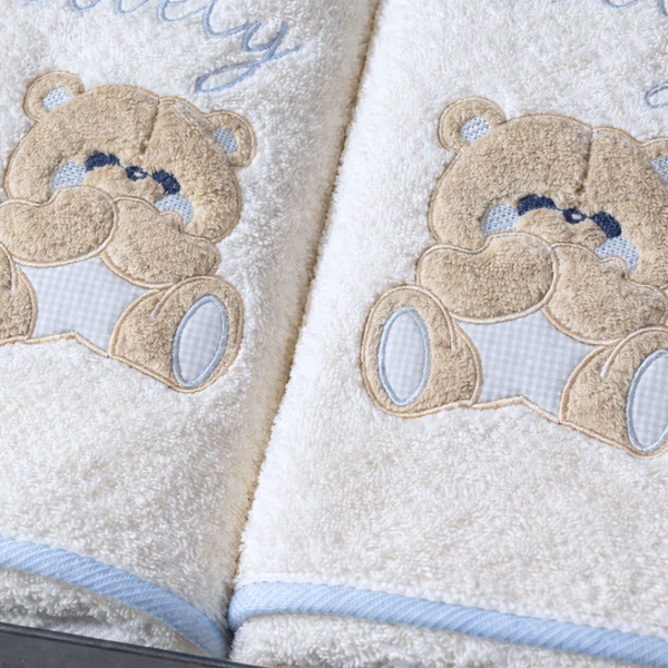 Lovely Bebek Nakışlı Havlu Seti Mavi
