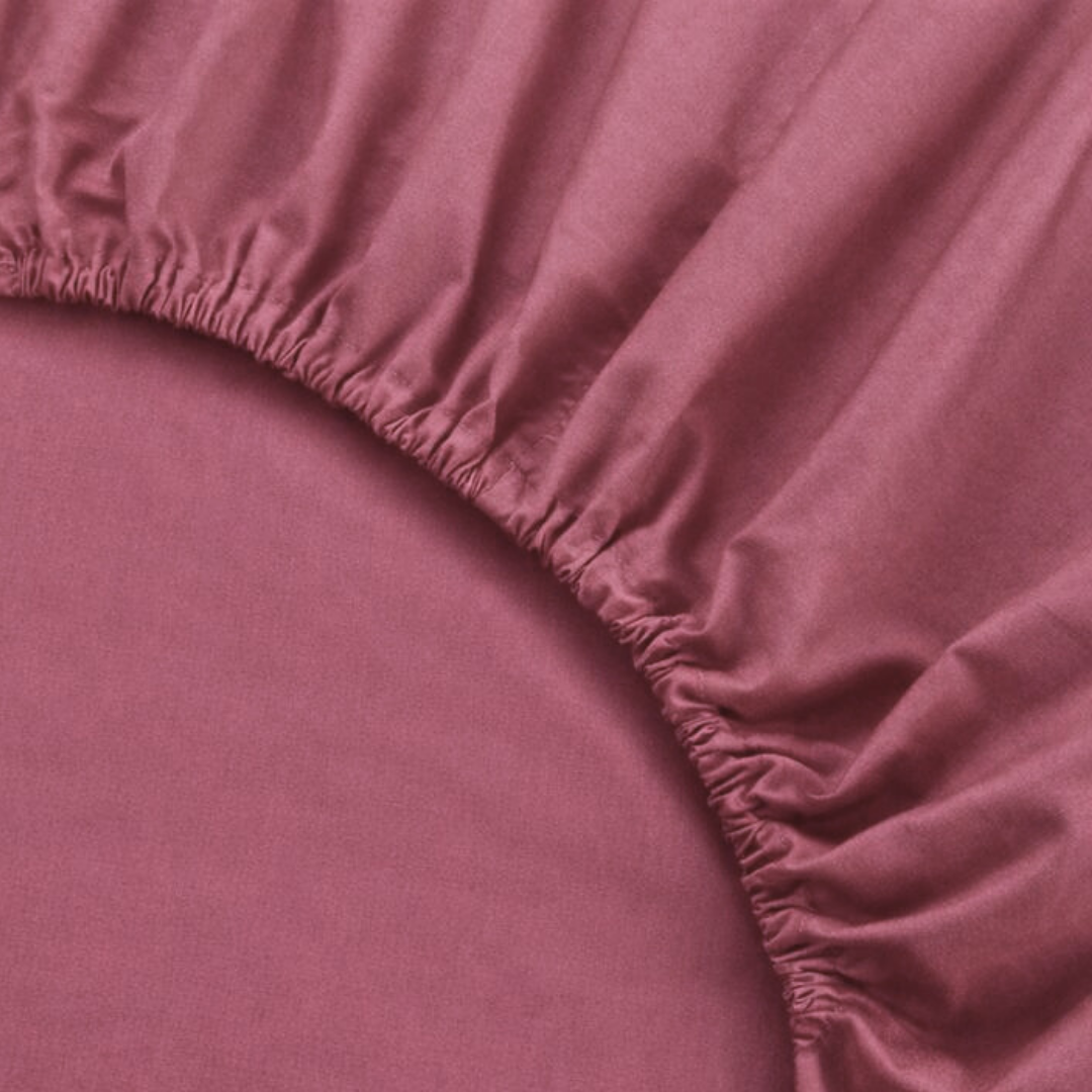 King Lastikli Bambu Aloe Vera Çarşaf 180x200 cm Gül Kurusu