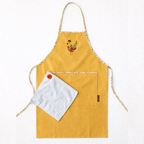 Coop Nakışlı Tasarım Mutfak Önlük Seti Safran