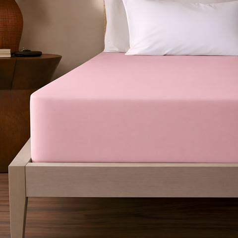 Stella %100 Premium Pamuk Ranforce Çift Kişilik Lastikli Çarşaf 160x200 cm Pembe