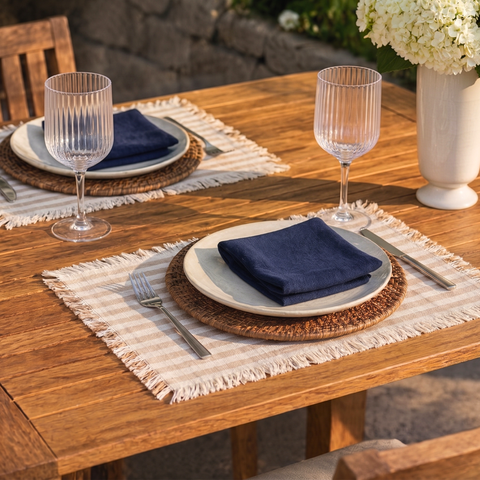 Nara Kenar Detaylı Amerikan Servisi 35x50 cm (2'li Set)