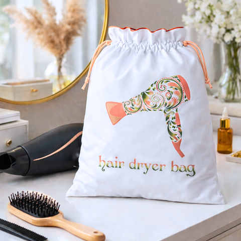 Floral Baskılı Hair Dryer Bag Somon