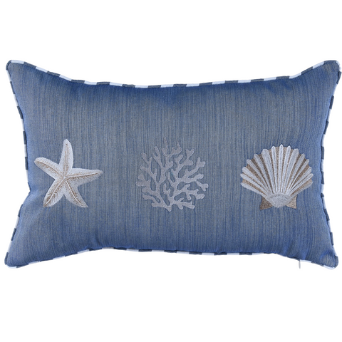 Coral Star Kırlent Kılıfı 30x50 cm Bej/Mavi