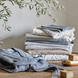 Navigli Müslin Pamuk Unisex Bornoz-Sabahlık Gri