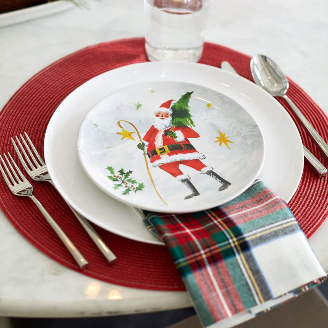 Tartan Leke Tutmaz Peçete Beyaz (2'li Set)