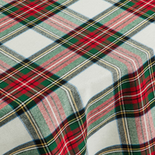 Görseli Galeri görüntüleyiciye yükleyin, Tartan Leke Tutmaz Yuvarlak Masa Örtüsü Beyaz
