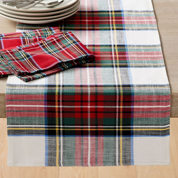 Tartan Leke Tutmaz Runner 50x150 cm Beyaz