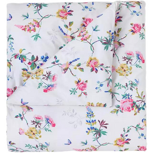 Birds & Roses Pamuk Masa Örtüsü Beyaz