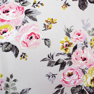 Rose Bouquet Pamuk Masa Örtüsü Gri