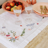Corallia Nakışlı Keten Runner 50x160 cm Mercan