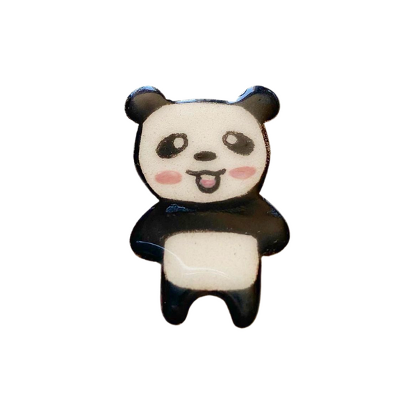 Panda El Yapımı Seramik Broş - Yaka Pini