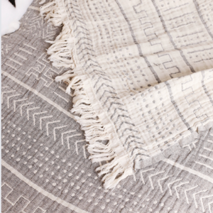 Toscana Çift Kişilik 4 Kat Müslin Yatak Örtüsü 240x260 cm Füme