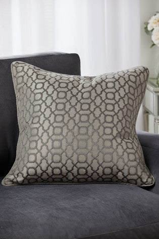 Berima Jakarlı Keten Kırlent Kılıfı Füme 60x60 cm