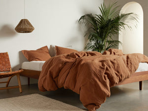 Allure Müslin Pamuk Çift Kişilik King Size Nevresim 240x220 cm Kiremit