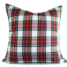 Görseli Galeri görüntüleyiciye yükleyin, Tartan Ekose Kırlent Kılıfı 45x45 cm Beyaz
