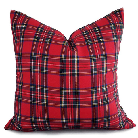 Tartan Kırlent Kılıfı Kırmızı