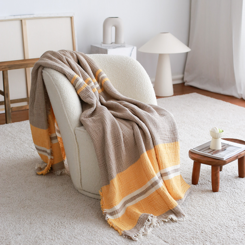 Antibes %100 Pamuk Çok Amaçlı Örtü  240x280 cm Cappuccino