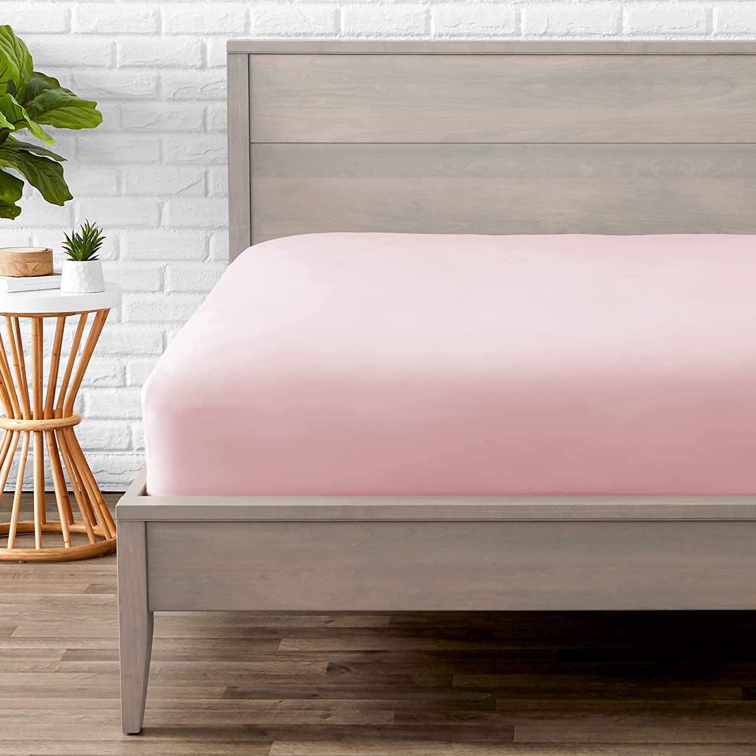 Lopez King Size Lastikli Pamuk Penye Çarşaf 180x200 cm Pembe