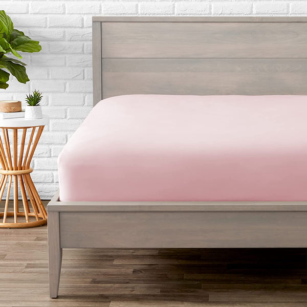 Lopez King Size Lastikli Pamuk Penye Çarşaf 180x200 cm Pembe
