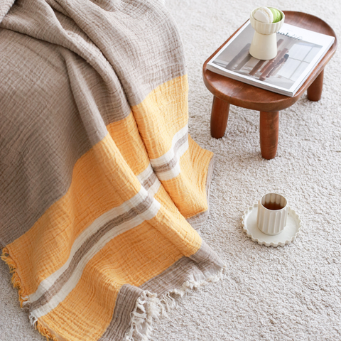 Antibes %100 Pamuk Çok Amaçlı Örtü  240x280 cm Cappuccino