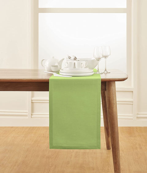 Genoa Dokuma Keten Leke Tutmaz Runner 50x150 cm Açık Yeşil