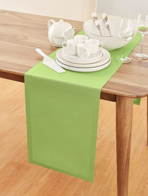 Genoa Dokuma Keten Leke Tutmaz Runner 50x150 cm Açık Yeşil