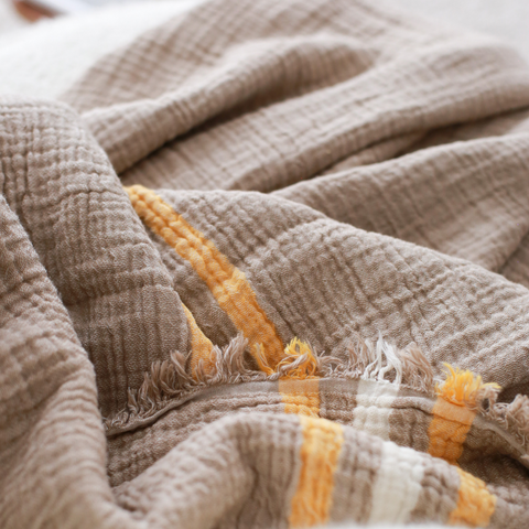 Antibes %100 Pamuk Çok Amaçlı Örtü  240x280 cm Cappuccino