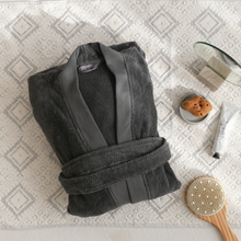 Görseli Galeri görüntüleyiciye yükleyin, Solid %100 Pamuk Unisex Bornoz Füme
