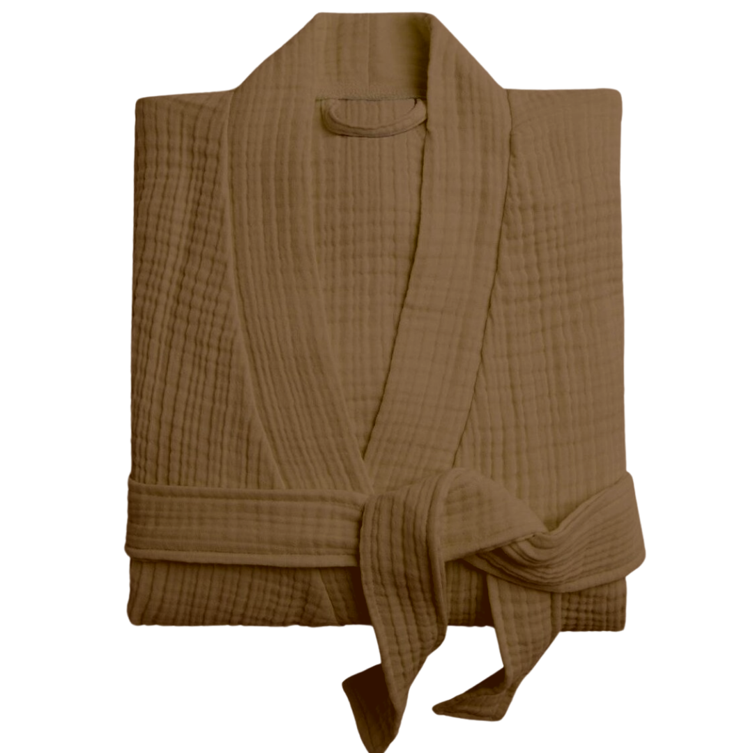 Navigli Müslin Pamuk Unisex Bornoz-Sabahlık Cappuccino
