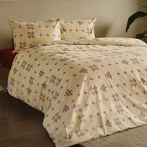 Winter Land Tek Kişilik Flanel Nevresim Takımı 160x220 cm Krem