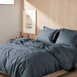 Allure Müslin Pamuk Çift Kişilik Super King Size Nevresim Takımı 260x240 cm Gece Mavisi