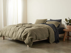 Allure Müslin Pamuk Çift Kişilik Super King Size Nevresim 260x240 cm Haki