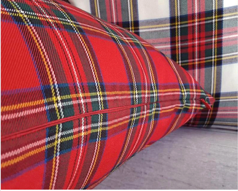 Tartan Kırlent Kılıfı Kırmızı