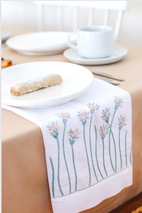 Jardin Nakışlı Keten Örtü 40x60 cm