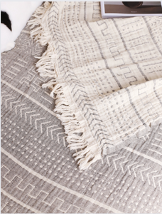 Toscana Müslin Pamuk Throw Örtü 140x180 cm Füme