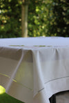 Siena Nakış İşlemeli Masa Örtüsü Beyaz